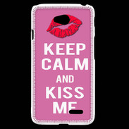 Coque LG L70 Keep Calm Kiss me Rose
