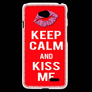 Coque LG L70 Keep Calm Kiss me Rouge
