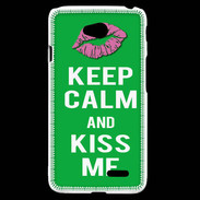 Coque LG L70 Keep Calm Kiss me Vert