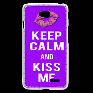 Coque LG L70 Keep Calm Kiss me Violet