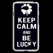 Coque LG L70 Keep Calm Be lucky Noir