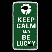 Coque LG L70 Keep Calm Be lucky Vert