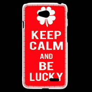 Coque LG L70 Keep Calm Be Lucky Rouge