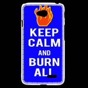 Coque LG L70 Keep Calm Burn Bleu