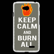 Coque LG L70 Keep Calm Burn Gris