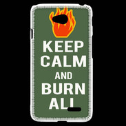 Coque LG L70 Keep Calm Burn Kaki