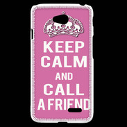 Coque LG L70 Keep Calm Call Rose
