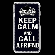 Coque LG L70 Keep Calm Call friend Noir