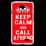 Coque LG L70 Keep Calm Call friend Rouge
