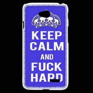Coque LG L70 Keep Calm Fuck hard bleu