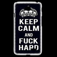 Coque LG L70 Keep Calm Fuck hard Noir