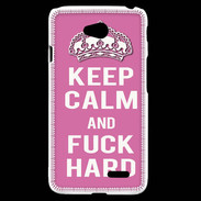 Coque LG L70 Keep Calm Fuck hard Rose