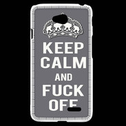 Coque LG L70 Keep Calm Fuck Off Gris