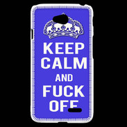 Coque LG L70 Keep Calm Fuck off bleu