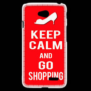 Coque LG L70 Keep Calm Go Shopping Rouge