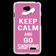 Coque LG L70 Keep Calm Go Shopping Rose