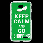 Coque LG L70 Keep Calm Go Shopping Vert