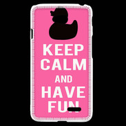 Coque LG L70 Keep Calm Have fun Rose