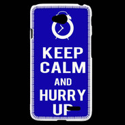 Coque LG L70 Keep Calm Hurry up Bleu