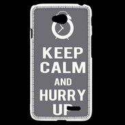 Coque LG L70 Keep Calm Hurry up Gris