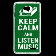 Coque LG L70 Keep Calm Listen music Vert