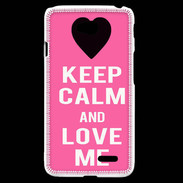 Coque LG L70 Keep Calm Love me Rose