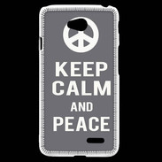 Coque LG L70 Keep Calm Peace Gris