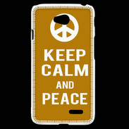 Coque LG L70 Keep Calm Peace Orange