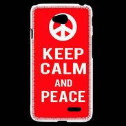Coque LG L70 Keep Calm Peace Rouge