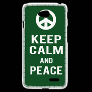 Coque LG L70 Keep Calm Peace Vert