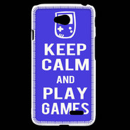 Coque LG L70 Keep Calm Play games Bleu
