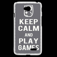 Coque LG L70 Keep Calm Play games Gris