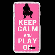 Coque LG L70 Keep Calm Play on Rose