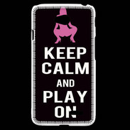 Coque LG L70 Keep Calm Play on Noir