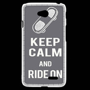 Coque LG L70 Keep Calm Ride on Gris