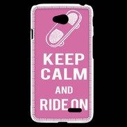 Coque LG L70 Keep Calm Ride on Rose
