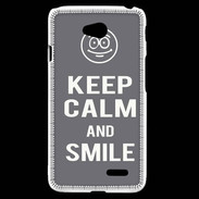 Coque LG L70 Keep Calm Smile Gris