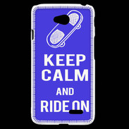 Coque LG L70 Keep Calm Ride on Bleu