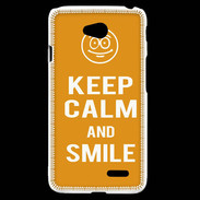 Coque LG L70 Keep Calm Smile Orange