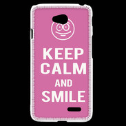Coque LG L70 Keep Calm Smile Rose