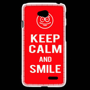 Coque LG L70 Keep Calm Smile Rouge