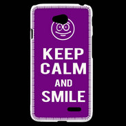 Coque LG L70 Keep Calm Smile Violet