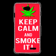 Coque LG L70 Keep Calm Smoke Rouge