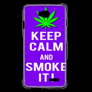 Coque LG L70 Keep Calm Smoke it Violet