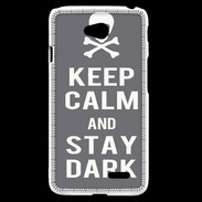 Coque LG L70 Keep Calm Stay dark Gris