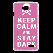 Coque LG L70 Keep Calm Stay dark Rose