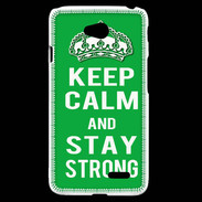 Coque LG L70 Keep Calm Stay strong Vert