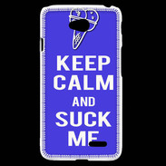 Coque LG L70 Keep Calm Suck me Bleu
