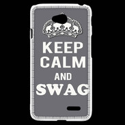 Coque LG L70 Keep Calm Swag Gris