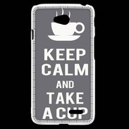 Coque LG L70 Keep Calm Take a cup Gris